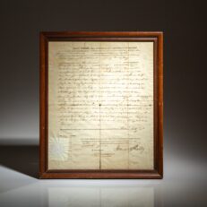 Land Grant signed by the first Governor of Kentucky, Isaac Shelby, transferring 200 acres to Major Richard Bibb, an officer in the Revolutionary War.