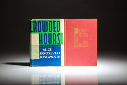 First edition of Crowded Hours by Alice Roosevelt Longworth, from the private library of American activist Margaret Sanger.