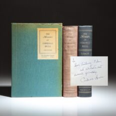 The Memoirs of Cordell Hull, inscribed by the United States Secretary of State Cordell Hull to the future Prime Minister of Great Britain, Anthony Eden.