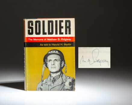 First edition of Soldier: The Memoirs of Matthew B. Ridgway, signed by the author.