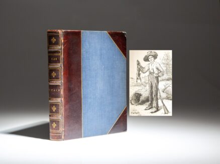 First edition, third issue of the Adventures of Huckleberry Finn by Mark Twain.