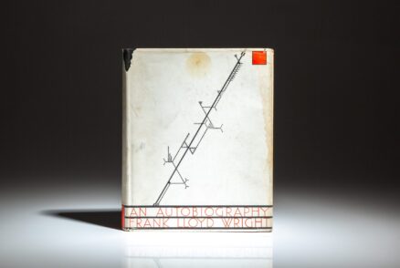 First edition, first printing of An Autobiography by Frank Lloyd Wright, in the scarce dust jacket, designed by the author.