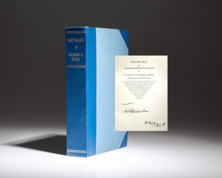 Signed limited edition of Skyward by Richard Evelyn Byrd, published in 1928 by G.P. Putnam's of New York.