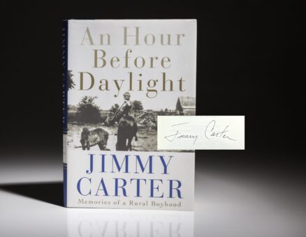 Signed first edition of An Hour Before Daylight, by President Jimmy Carter.