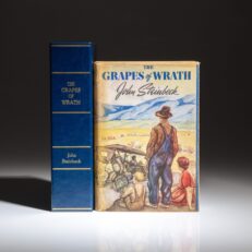 First edition, first printing of the Grapes of Wrath by John Steinbeck, in the publisher's first state dust jacket.